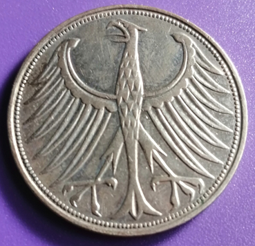 5 Marks Allemagne 1951 G – Image 2