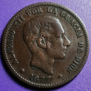 5 centimos Espagne 1877 OM TTB