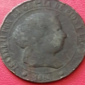 5 centimos Espagne 1868 OM, 8 pointes