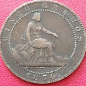 5 centimos Espagne 1870 OM