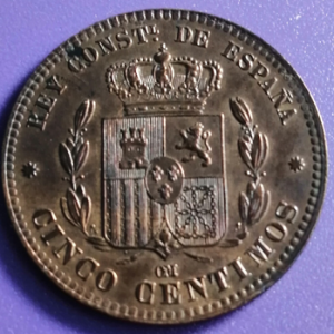 5 Centimos Espagne 1878 OM