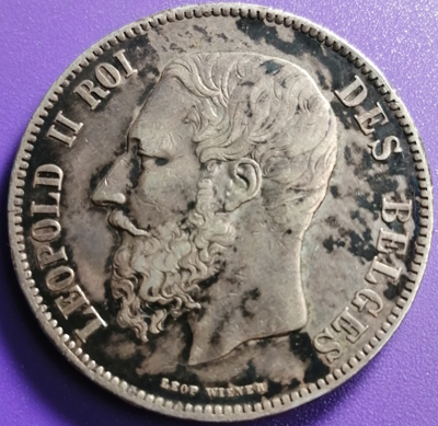 5 francs Belgique 1870 – Image 2