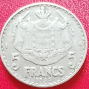 5 francs Monaco 1945 aluminium