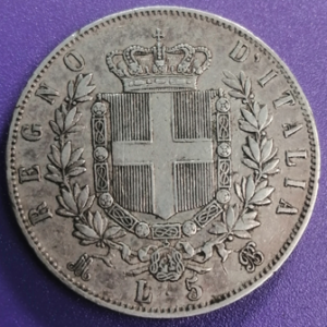 5 lires argent union latine (écu) Italie 1872