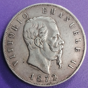 5 lires argent union latine (écu) Italie 1872