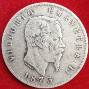 5 lires argent union latine (écu) Italie 1873