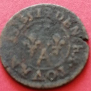 Denier tournois Gaston d’Orléans 1652 A