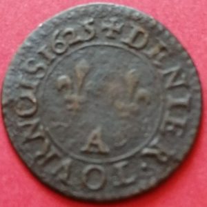 Denier tournois Louis XIII 1625 A