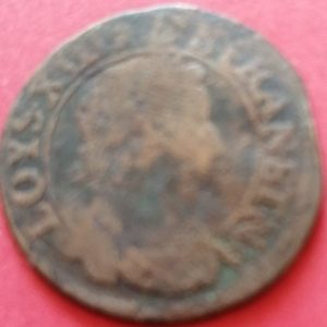Double tournois Louis XIII buste lauré et drapé 1639 B LOYS