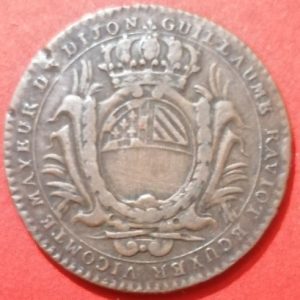 Jeton Dijon remerciements du roi au Maire