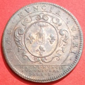 Jeton de l’université de Paris 1699 en mémoire de Charlemagne