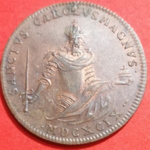 Jeton de l’université de Paris 1699 en mémoire de Charlemagne