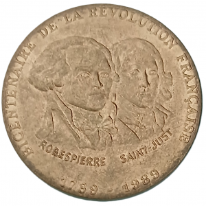 Jeton monnaie de Paris Les figures de la révolution Robespierre 1989