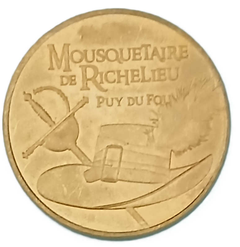 Jeton monnaie de Paris Puy du Fou 2019 Mousquetaire de Richelieu