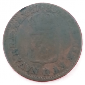 Pièce de monnaie sol ou sou Louis XVI 1780 H (La Rochelle)