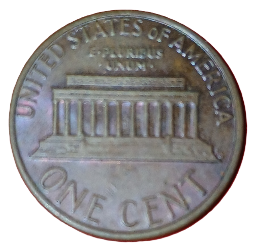 Cent USA 1979 erreur de frappe coin décentré