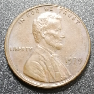 Cent USA 1979 erreur de frappe coin décentré