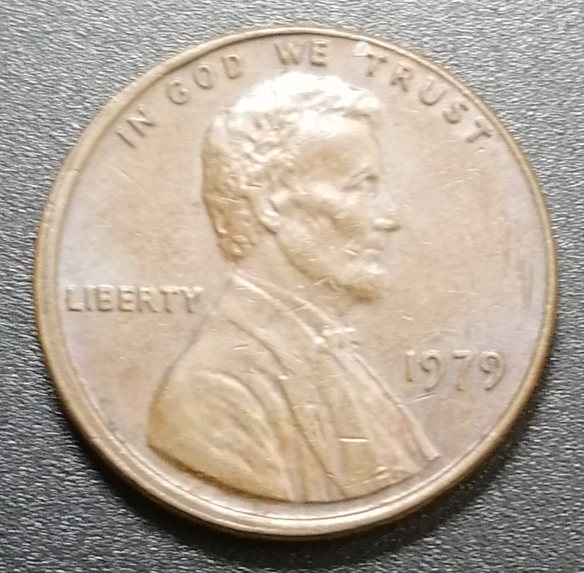 Cent USA 1979 erreur de frappe coin décentré – Image 2
