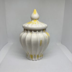 Pot pour cotons tiges en jesmonite