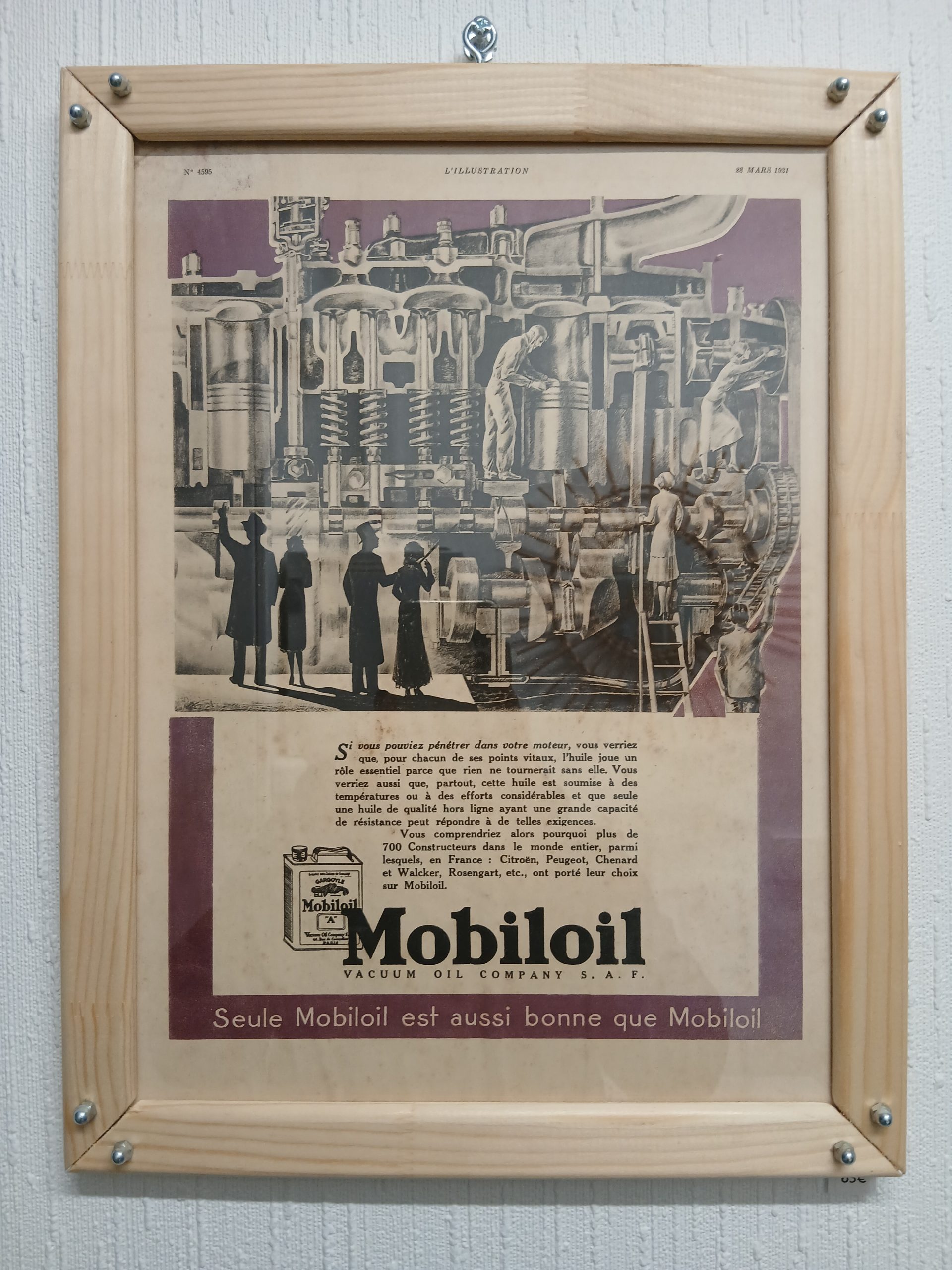 Dessin publicitaire journal Illustration Mobiloil 1931