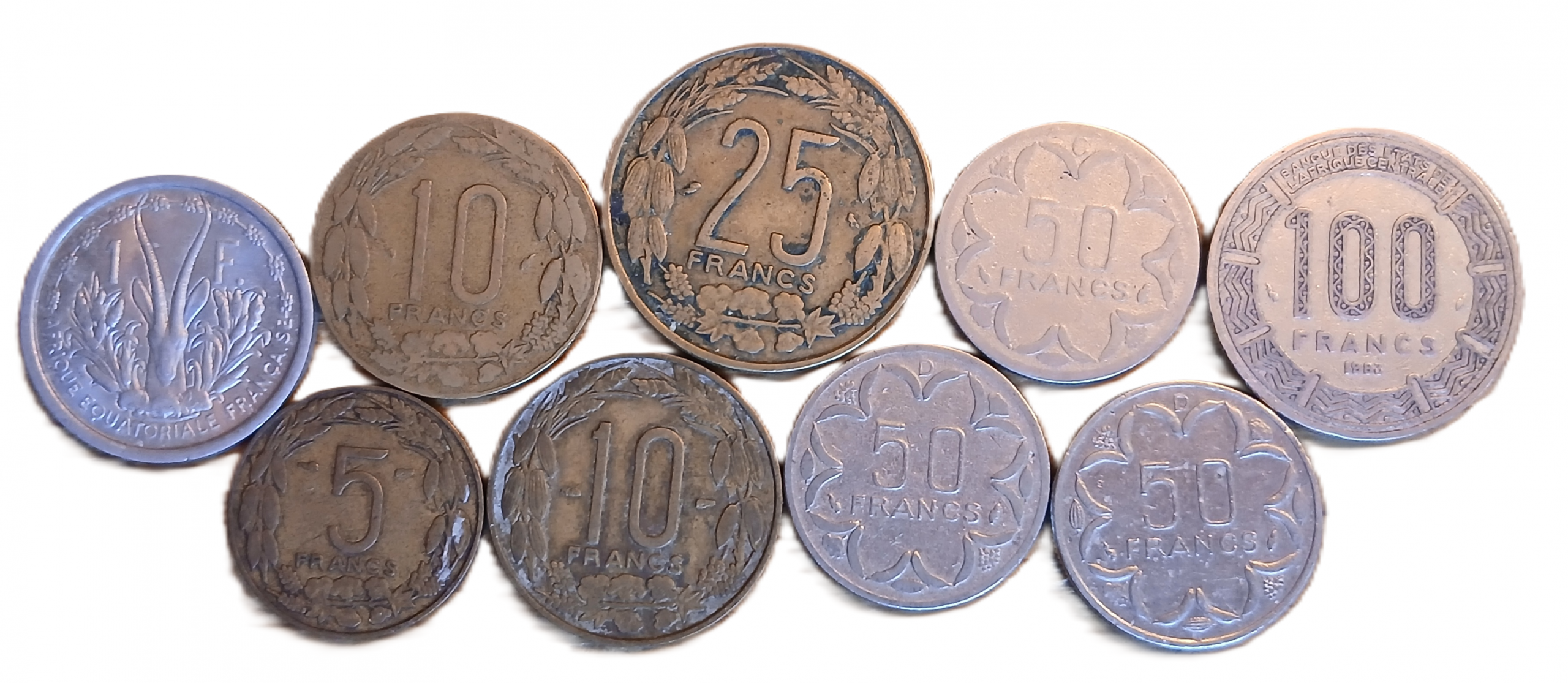 Lot pièces de monnaie Afrique centrale
