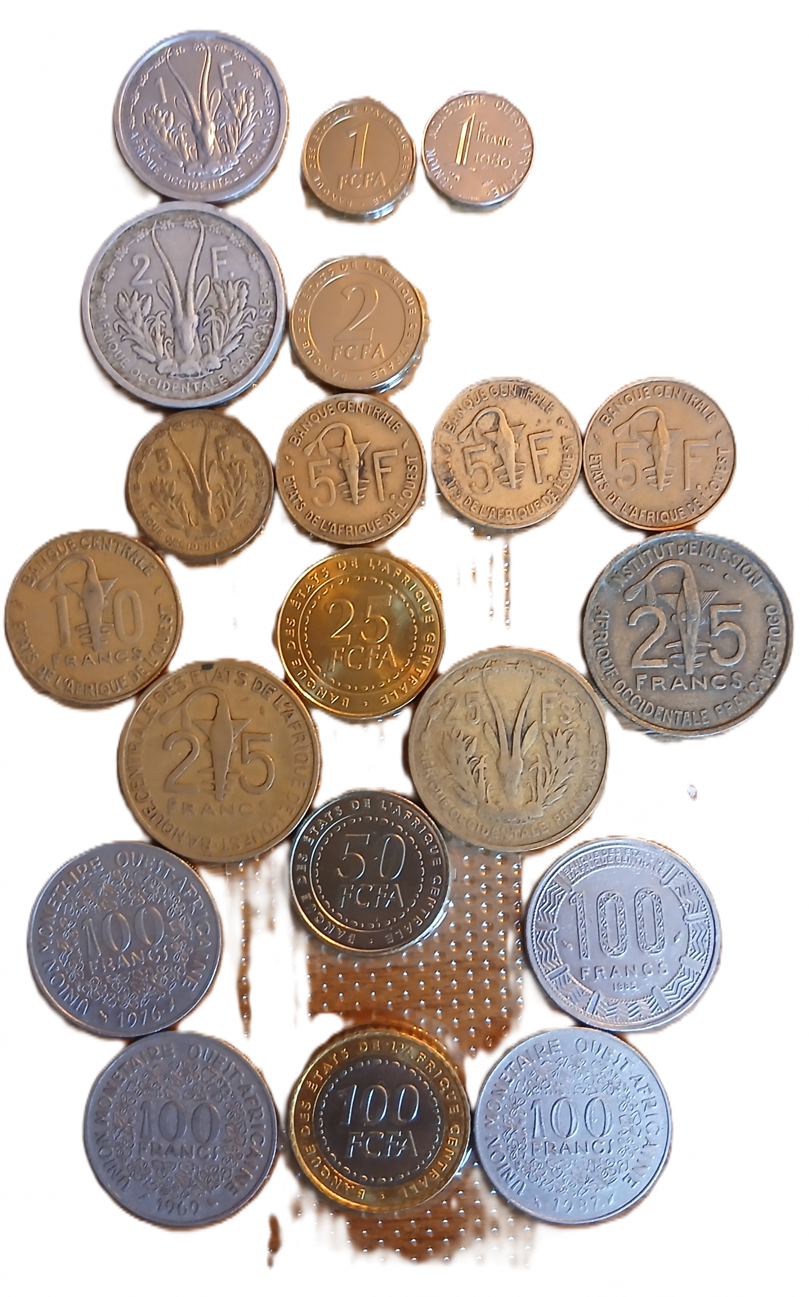 Lot pièces de monnaie Afrique de l'Ouest