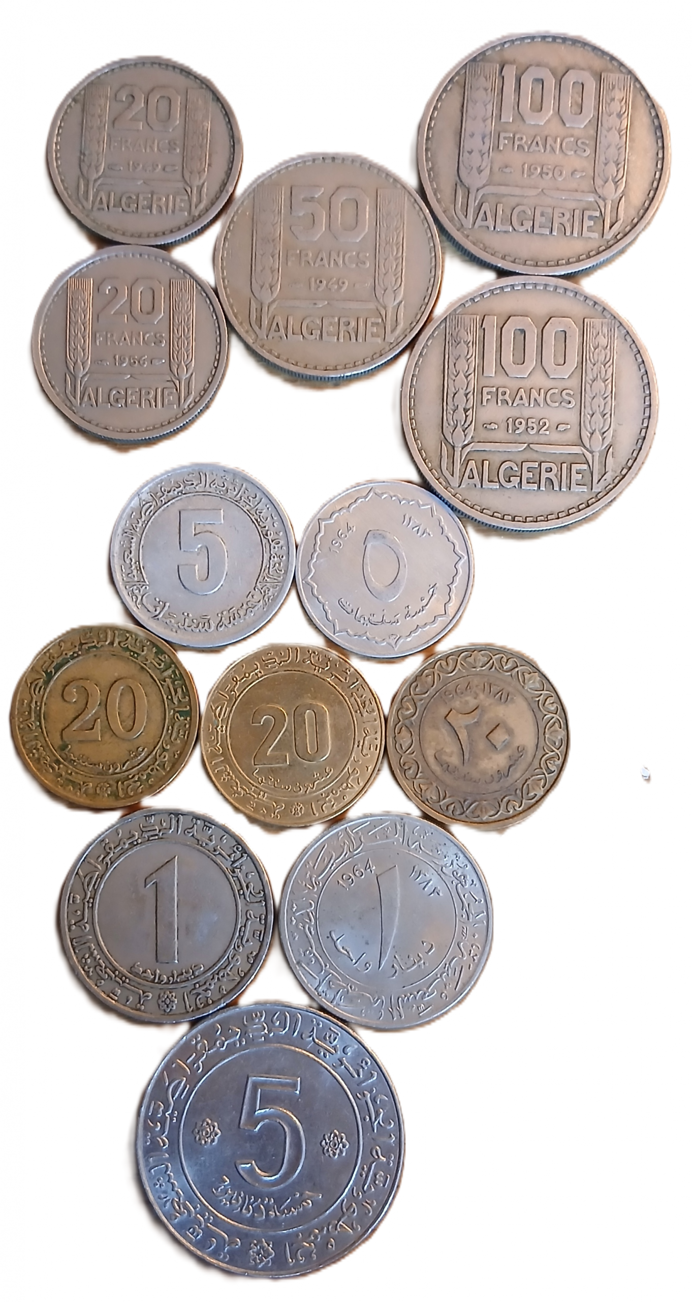 Lot pièces de monnaie Algérie