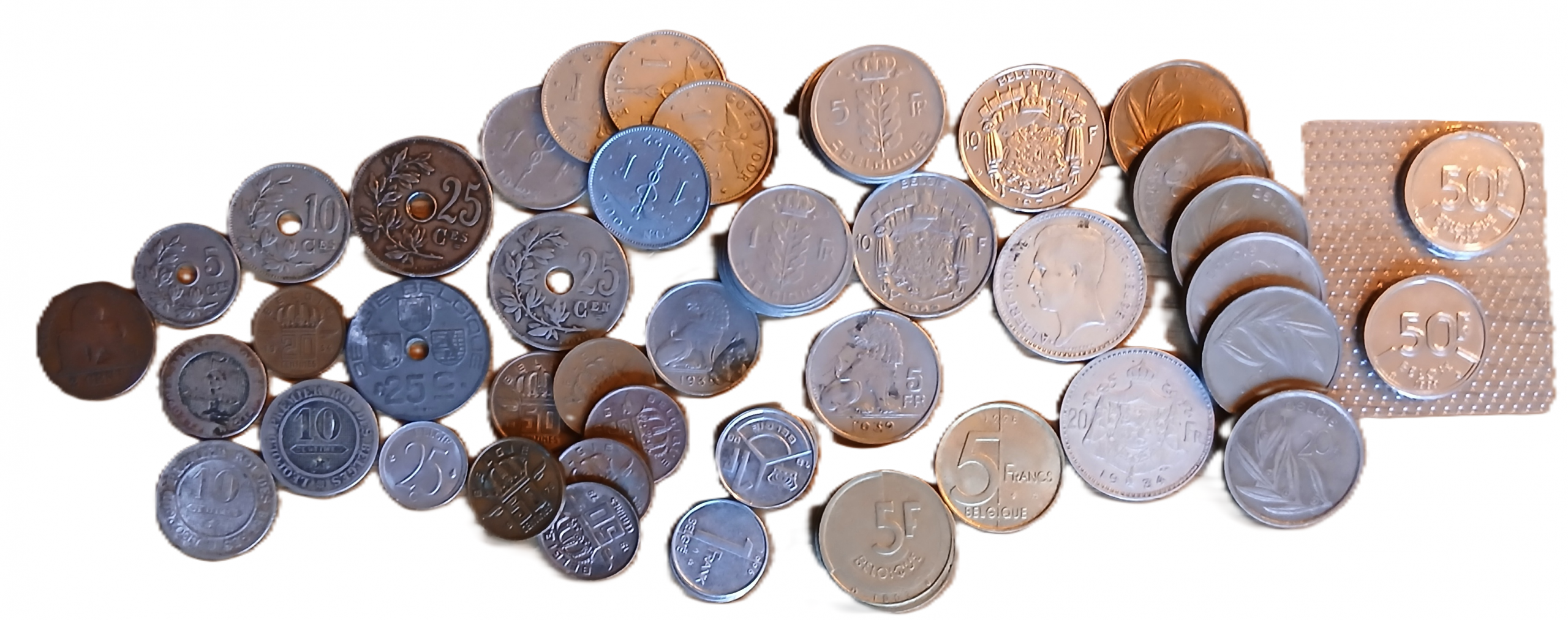 Lot pièces de monnaie Belgique