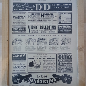 Dessin publicitaire journal Illustration 202 Peugeot 1938