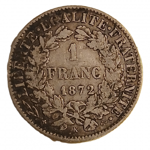 1 franc argent type Cérès 1872 K