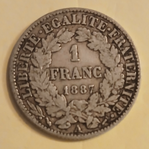 1 franc argent type Cérès 1887
