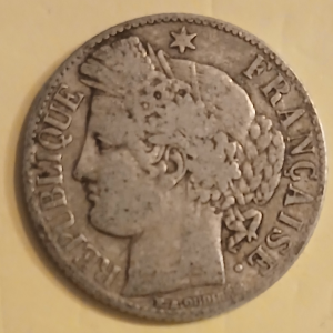 1 franc argent type Cérès 1887