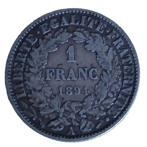 1 franc argent type Cérès 1894
