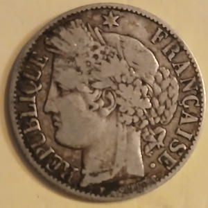 1 franc argent type Cérès 1872 petit A