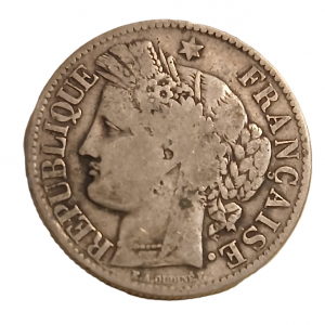 2 francs argent type Cérès 1871 petit k