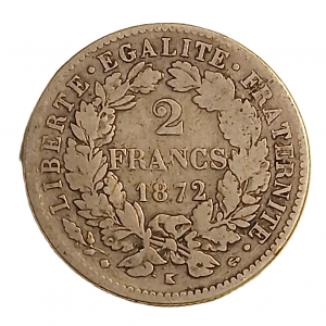 2 francs argent type Cérès 1872 K