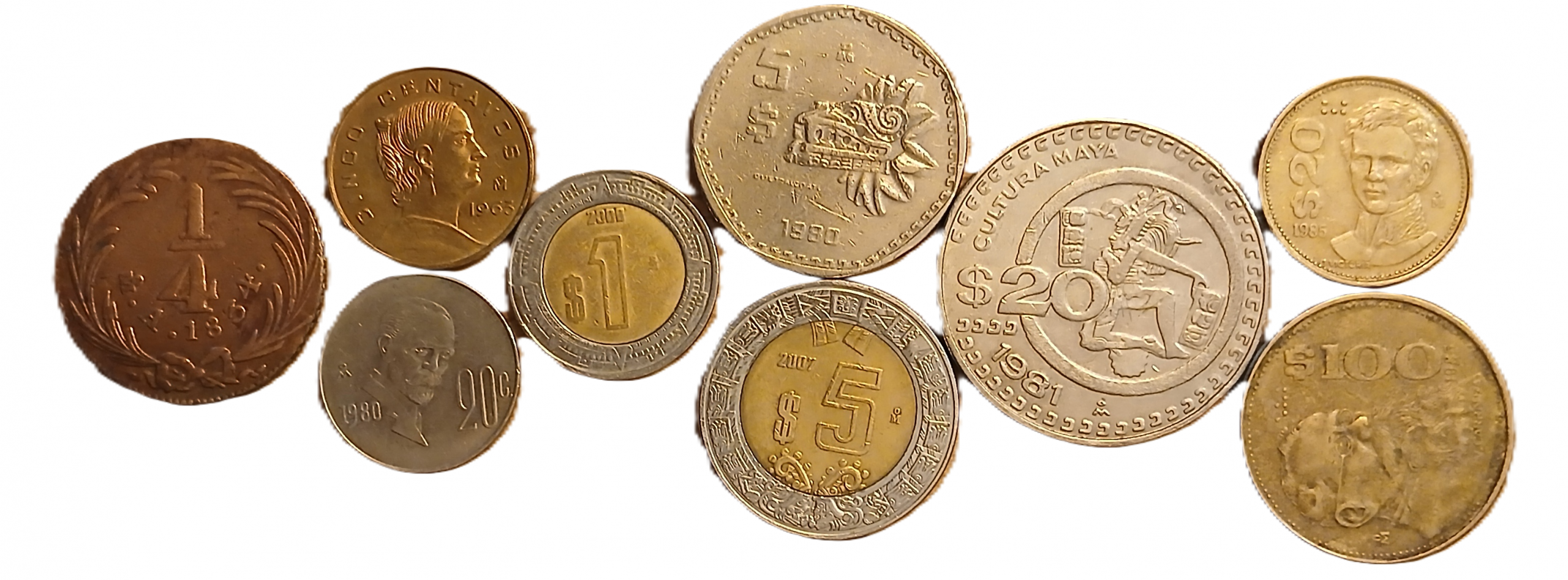 Lot pièces de monnaie Mexique