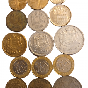 Lot pièces de monnaie Monaco