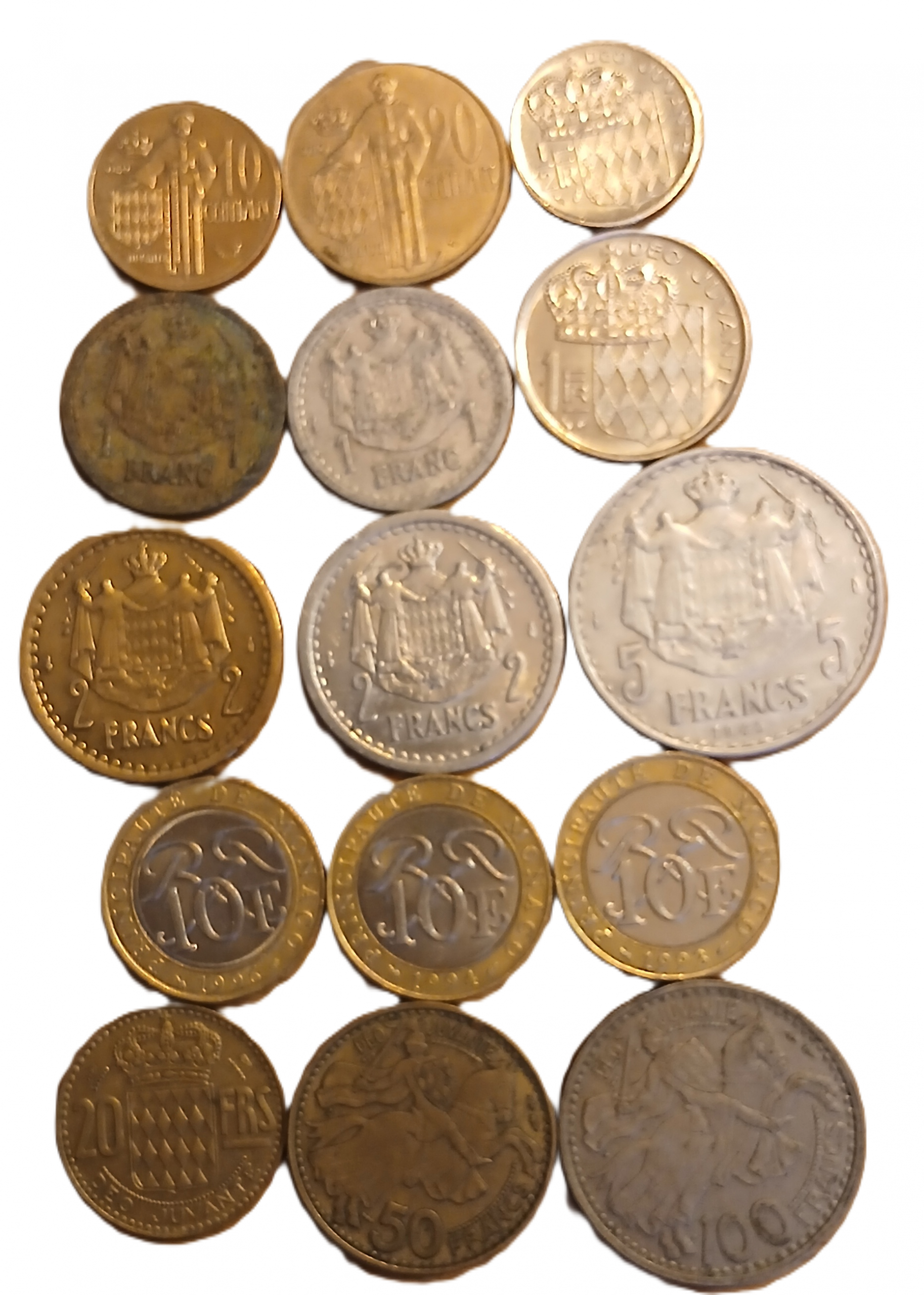 Lot pièces de monnaie Monaco