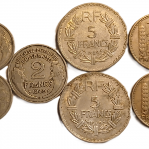 Série pièces françaises courantes de 1949