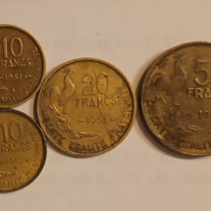 Série pièces françaises courantes de 1951