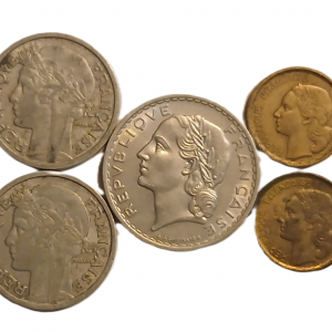 Série pièces françaises courantes de 1950