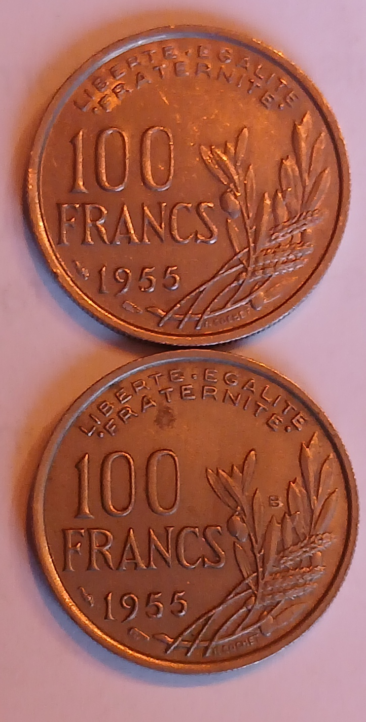 Série pièces françaises courantes de 1955