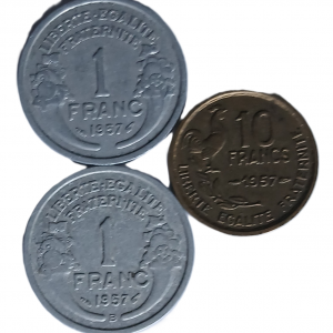 Série pièces françaises courantes de 1957