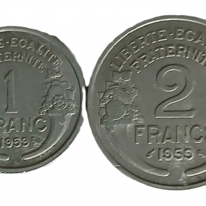 Série pièces françaises courantes de 1959