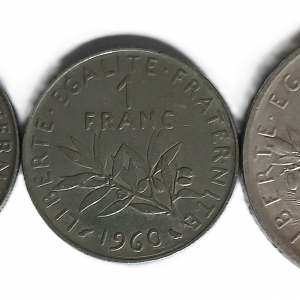 Série pièces françaises courantes de 1960