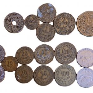 Lot pièces de monnaie Tunisie