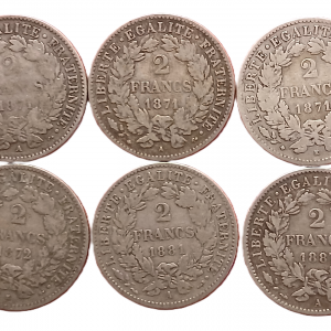 Série 2 francs type Cérès en argent