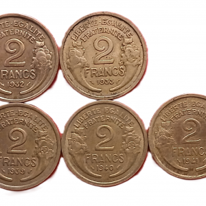 Série 2 francs type Morlon en cupro-aluminium