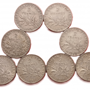 Série 2 francs type Semeuse en argent